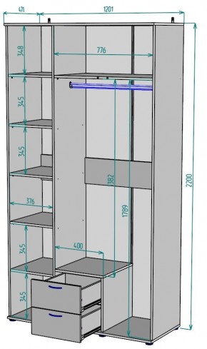 Шкаф Ольга H54 в Лабытнанги - labytnangi.mebel24.online | фото 2