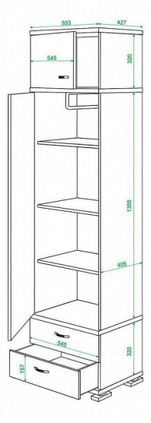 Шкаф платяной Домино КС-10 в Лабытнанги - labytnangi.mebel24.online | фото 3