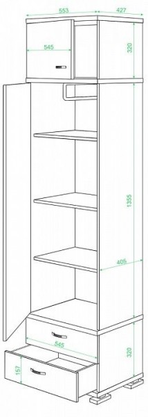 Шкаф платяной КС-10 в Лабытнанги - labytnangi.mebel24.online | фото 2