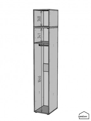 Шкаф с антресолью Linnea MHR-1A-1 2450х400х510 (ДВ-М 11.1.25) в Лабытнанги - labytnangi.mebel24.online | фото 3