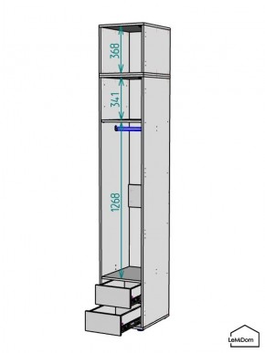 Шкаф с антресолью Linnea MHR-1A-3 2450х400х510 (Белый-М 11.1.2) в Лабытнанги - labytnangi.mebel24.online | фото 3