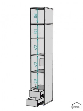 Шкаф с антресолью Linnea MHR-1A-4 2450х400х510 (Белый-М 11.1.2) в Лабытнанги - labytnangi.mebel24.online | фото 3