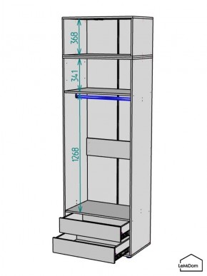 Шкаф с антресолью Linnea MHR-2POA-3 2450х800х510 (Белый-М 11.1.2) в Лабытнанги - labytnangi.mebel24.online | фото 3