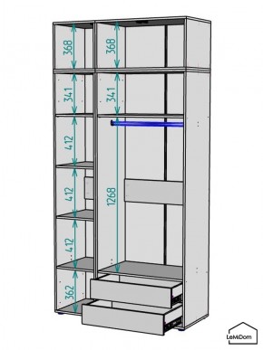 Шкаф с антресолью Linnea MHR-3POA-2 2450х1200х510 (Белый-М 11.1.2) в Лабытнанги - labytnangi.mebel24.online | фото 3