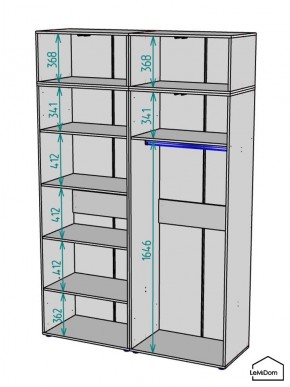 Шкаф с антресолью Linnea MHR-4A-1 2450х1600х510 (ДВ-М 11.1.25) в Лабытнанги - labytnangi.mebel24.online | фото 3