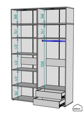 Шкаф с антресолью Linnea MHR-4A-2 2450х1600х510 (ДВ-М 11.1.25) в Лабытнанги - labytnangi.mebel24.online | фото 3