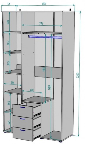 Шкаф с зеркалом Ольга H57_M в Лабытнанги - labytnangi.mebel24.online | фото 2
