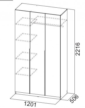 Шкаф ШК-5 (1200) Меланж в Лабытнанги - labytnangi.mebel24.online | фото 5
