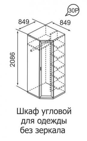 Шкаф угловой для одежды Ника-Люкс 30 с зеркалами в Лабытнанги - labytnangi.mebel24.online | фото 3