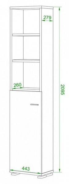 Стеллаж комбинированный Домино ПУ-20-2 в Лабытнанги - labytnangi.mebel24.online | фото 2