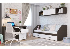 Стол 1200/3 ящика НЕНСИ (Венге/Белый глянец) в Лабытнанги - labytnangi.mebel24.online | фото 2