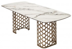 Стол CHIAVARI 220 KL-188 Контрастный мрамор матовый, итальянская керамика / Шампань, ®DISAUR в Лабытнанги - labytnangi.mebel24.online | фото 7