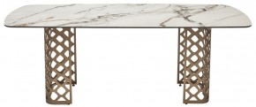 Стол CHIAVARI 220 KL-188 Контрастный мрамор матовый, итальянская керамика / Шампань, ®DISAUR в Лабытнанги - labytnangi.mebel24.online | фото 8