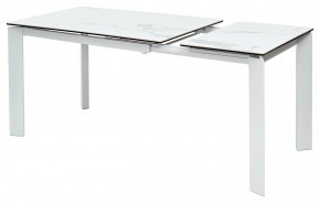 Стол CORNER 120 HIGH GLOSS STATUARIO керамика, стекло/ белый каркас, ®DISAUR в Лабытнанги - labytnangi.mebel24.online | фото 4