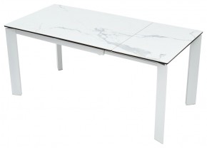 Стол CORNER 120 HIGH GLOSS STATUARIO керамика, стекло/ белый каркас, ®DISAUR в Лабытнанги - labytnangi.mebel24.online | фото 6