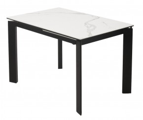 Стол CORNER 120 MATTE STATUARIO Белый мрамор матовый керамика, стекло/ черный каркас, ®DISAUR в Лабытнанги - labytnangi.mebel24.online | фото