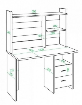 Стол компьютерный Домино Lite СКЛ-Прям120Р+НКЛ-120 в Лабытнанги - labytnangi.mebel24.online | фото 2
