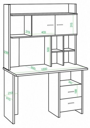 Стол компьютерный Домино Lite СКЛ-Прям120Р+НКЛХ-120 в Лабытнанги - labytnangi.mebel24.online | фото 2