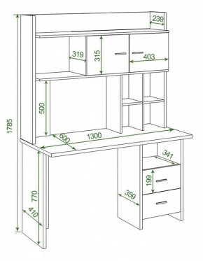 Стол компьютерный Домино Lite СКЛ-Прям130+НКЛХ-130 в Лабытнанги - labytnangi.mebel24.online | фото 2