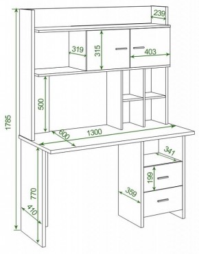 Стол компьютерный Домино Lite СКЛ-Прям130Р+НКЛХ-130 в Лабытнанги - labytnangi.mebel24.online | фото 2