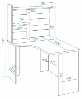 Стол компьютерный Домино Lite СКЛ-Угл120+НКЛ-100 в Лабытнанги - labytnangi.mebel24.online | фото 2