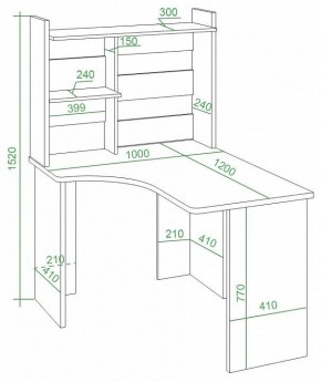 Стол компьютерный Домино Lite СКЛ-Угл120+НКЛ-100 в Лабытнанги - labytnangi.mebel24.online | фото 3