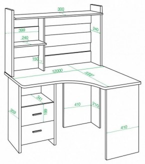 Стол компьютерный Домино Lite СКЛ-Угл120+НКЛХ-120 в Лабытнанги - labytnangi.mebel24.online | фото 2