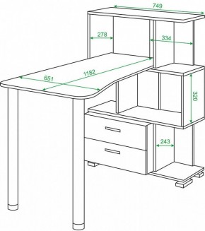 Стол компьютерный Домино СЛ-5-3СТ-2+БЯ в Лабытнанги - labytnangi.mebel24.online | фото 2