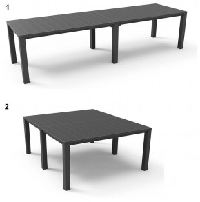 Стол раскладной Джули (Julie Double table 2 configurations) Графит в Лабытнанги - labytnangi.mebel24.online | фото 1