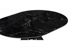 Стол стеклянный Рикла 110(150)х110х76 черный мрамор / черный в Лабытнанги - labytnangi.mebel24.online | фото 5