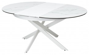 Стол TRENTO 120 HIGH GLOSS STATUARIO Белый мрамор глянцевый, керамика/ белый каркас, ®DISAUR в Лабытнанги - labytnangi.mebel24.online | фото 7