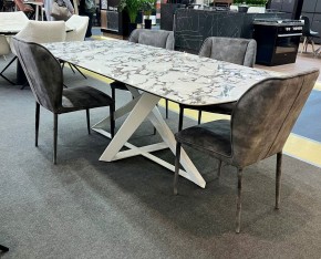 Стол VICENZA 220 BULGARI WHITE, керамика / белый, ®DISAUR в Лабытнанги - labytnangi.mebel24.online | фото 2
