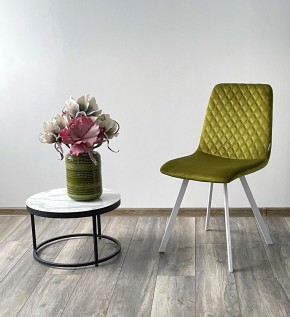 Стул DAIQUIRI BLUVEL-75 OLIVA / белый каркас, велюр М-City в Лабытнанги - labytnangi.mebel24.online | фото 3