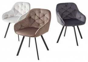 Стул GALE 360 град. поворот. BLUVEL-03 LIGHT GREY, велюр/ черный каркас, М-City в Лабытнанги - labytnangi.mebel24.online | фото 2