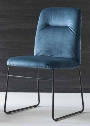 Стул GRETA CB/1904 MET.P15 MATT BLACK/ VENICE S0J OCEAN BLUE в Лабытнанги - labytnangi.mebel24.online | фото