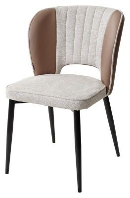 Стул HERMES WZ2042-02 светло-бежевый фактурный велюр/ HK017-31 серо-коричневый PU, М-City в Лабытнанги - labytnangi.mebel24.online | фото 1