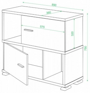 Тумба комбинированная СБ-30/2 в Лабытнанги - labytnangi.mebel24.online | фото 2