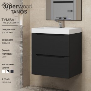 Тумба под раковину Uperwood Tanos 50 см, подвесная, черная матовая в Лабытнанги - labytnangi.mebel24.online | фото 4