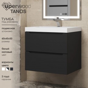 Тумба под раковину Uperwood Tanos 60 см, подвесная, черная матовая в Лабытнанги - labytnangi.mebel24.online | фото 3