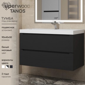 Тумба под раковину Uperwood Tanos 90 см, подвесная, черная матовая в Лабытнанги - labytnangi.mebel24.online | фото 3