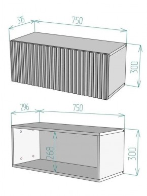 Тумба подвесная под ТВ LINES MTV1-MA 750 Темно-серый (Графит-M 10.1.25) в Лабытнанги - labytnangi.mebel24.online | фото 2