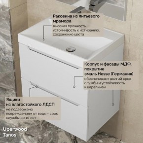 Тумба с раковиной Uperwood Tanos 50 см, подвесная, белая матовая в Лабытнанги - labytnangi.mebel24.online | фото 6