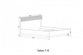 УРБАН - 7.16 Кровать 1600 БЕЗ ОРТОПЕДА в Лабытнанги - labytnangi.mebel24.online | фото 2