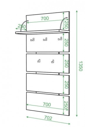 Вешалка настенная Домино СТ-50 в Лабытнанги - labytnangi.mebel24.online | фото 2